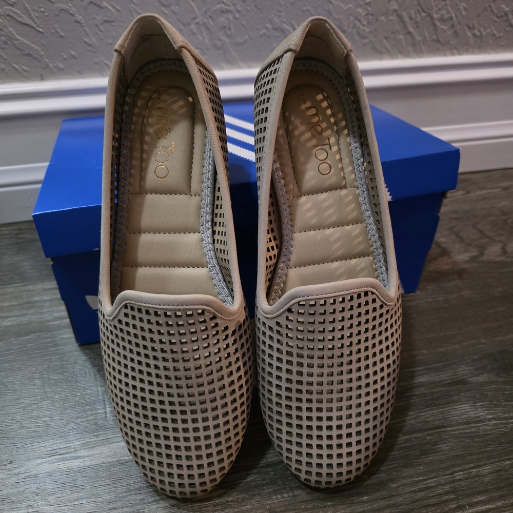Me Too Taupe Perforated Loafers